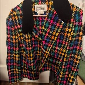 Vintage Lois Snyder Dani Max Women's
16 Multicolor Houndstooth Blazer